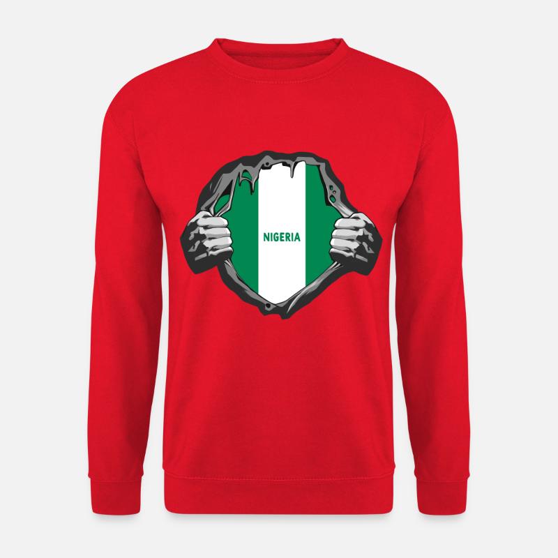 Nigeria Flaggen Design - Unisex Pullover - Rot
