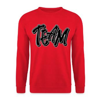Team - Unisex Pullover - Rot - Vorne - Alina (178cm) & Michal (187cm)