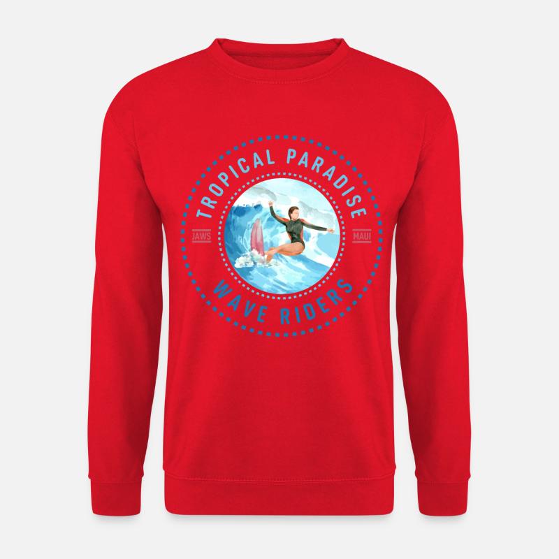 Tropical Paradise Wellenreiter - Unisex Pullover - Rot