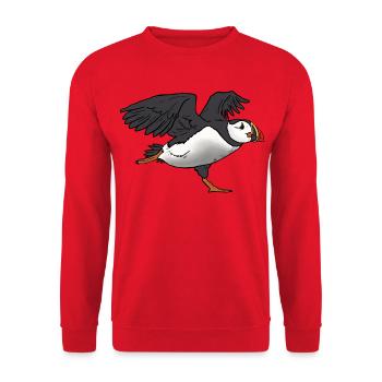 Papageientaucher - Unisex Pullover - Rot - Vorne - Alina (178cm) & Michal (187cm)