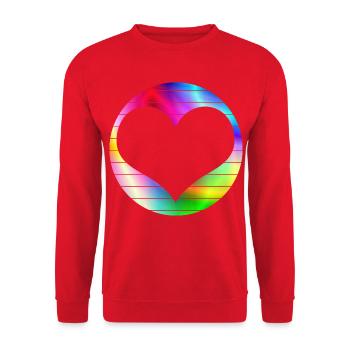 Rainbow Heart Love LGBT - Sweat-shirt Unisexe - rouge - Devant - Alina (178cm) & Michal (187cm)
