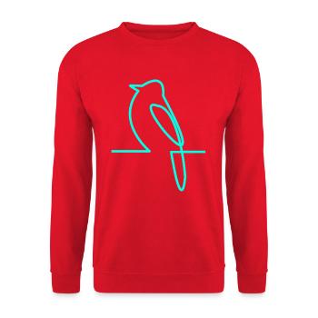 Neon bird on the branch - Unisex Sweatshirt - red - Front - Alina (178cm) & Michal (187cm)