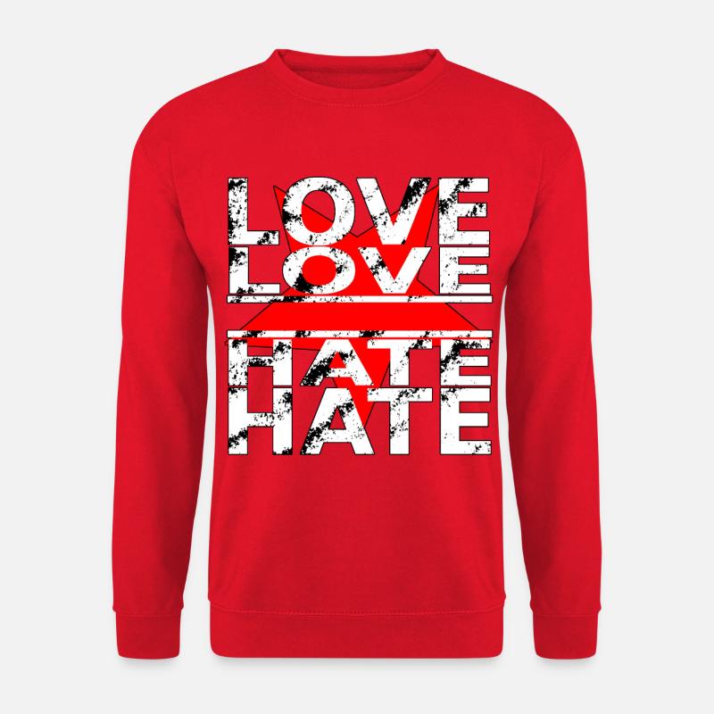 love love hate hate - Unisex Pullover - Rot