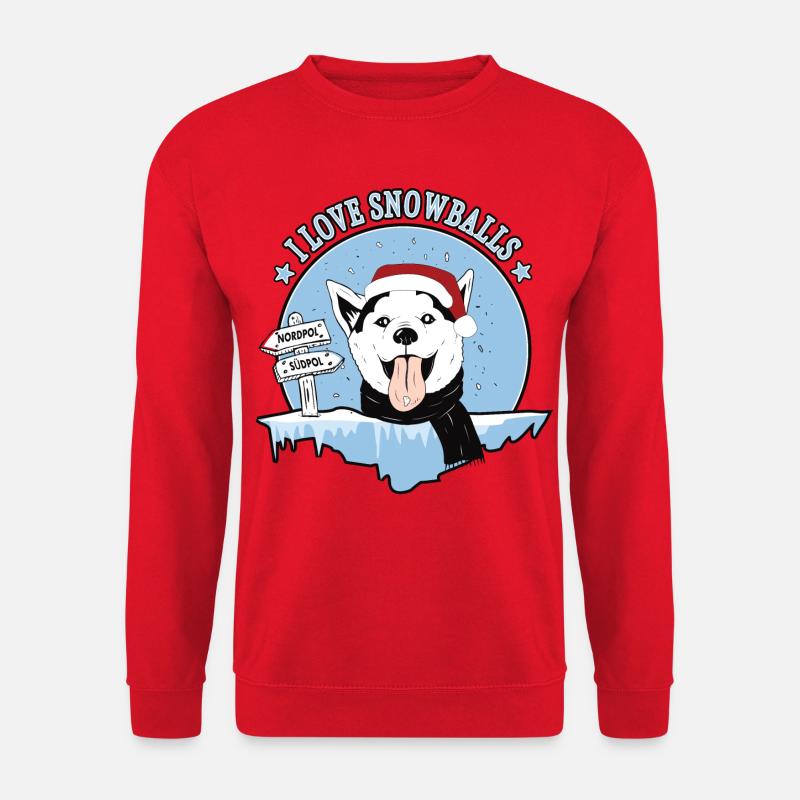 Hund liebt Schneebälle - Unisex Pullover - Rot
