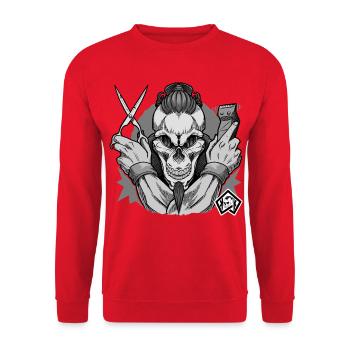 Coiffeur, Barbier, Coupe de cheveux, Maître Coiffeur - Sweat-shirt Unisexe - rouge - Devant - Alina (178cm) & Michal (187cm)