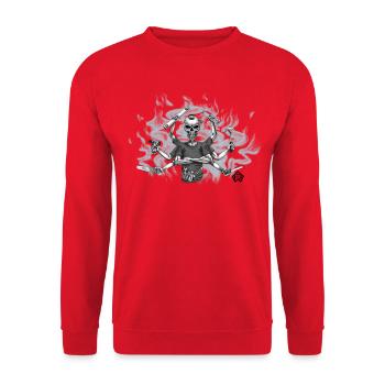 All-rounder, all-rounder, caretaker, craftsman - Unisex Sweatshirt - red - Front - Alina (178cm) & Michal (187cm)