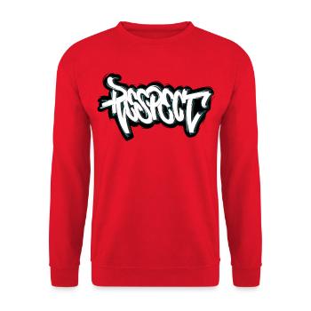 RESPECT – Street Art Power. - Unisex Pullover - Rot - Vorne - Alina (178cm) & Michal (187cm)