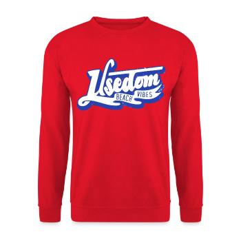 Island of Usedom Shirt - Unisex Sweatshirt - red - Front - Alina (178cm) & Michal (187cm)