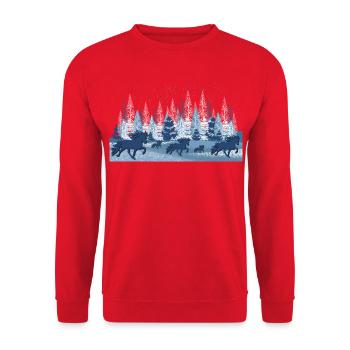 Paysage d’hiver 2 avec tölt - Sweat-shirt Unisexe - rouge - Devant - Alina (178cm) & Michal (187cm)