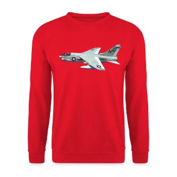 A-7 Corsair II - Sweat-shirt Unisexe - rouge - Devant - Alina (178cm) & Michal (187cm)