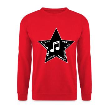 EDM Techno Stern - Unisex Pullover - Rot - Vorne - Alina (178cm) & Michal (187cm)