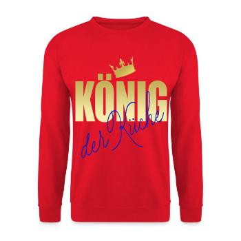 König der Küche - Unisex Pullover - Rot - Vorne - Alina (178cm) & Michal (187cm)