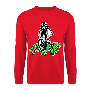 MTB Mountainbike Radsport - Unisex Pullover - Rot - Vorne - Alina (178cm) & Michal (187cm)