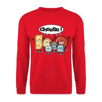 Cheese - Sweat-shirt Unisexe - rouge - Devant - Alina (178cm) & Michal (187cm)
