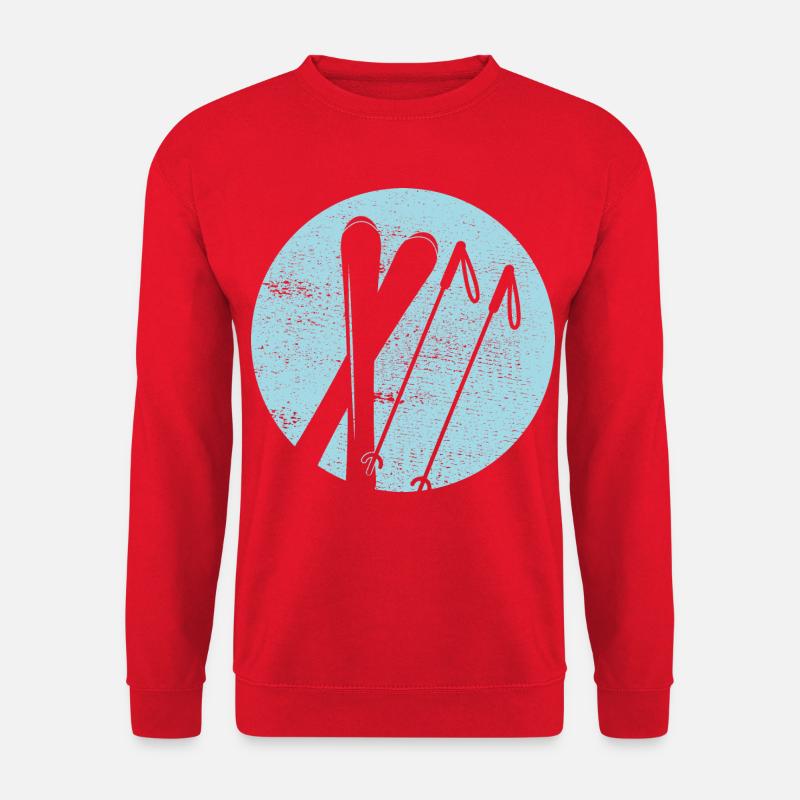 Ski - Skiurlaub und Ski fahren Retro - Unisex Pullover - Rot