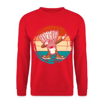 Badminton Dab Dabbing - Unisex Sweatshirt - red - Front - Alina (178cm) & Michal (187cm)