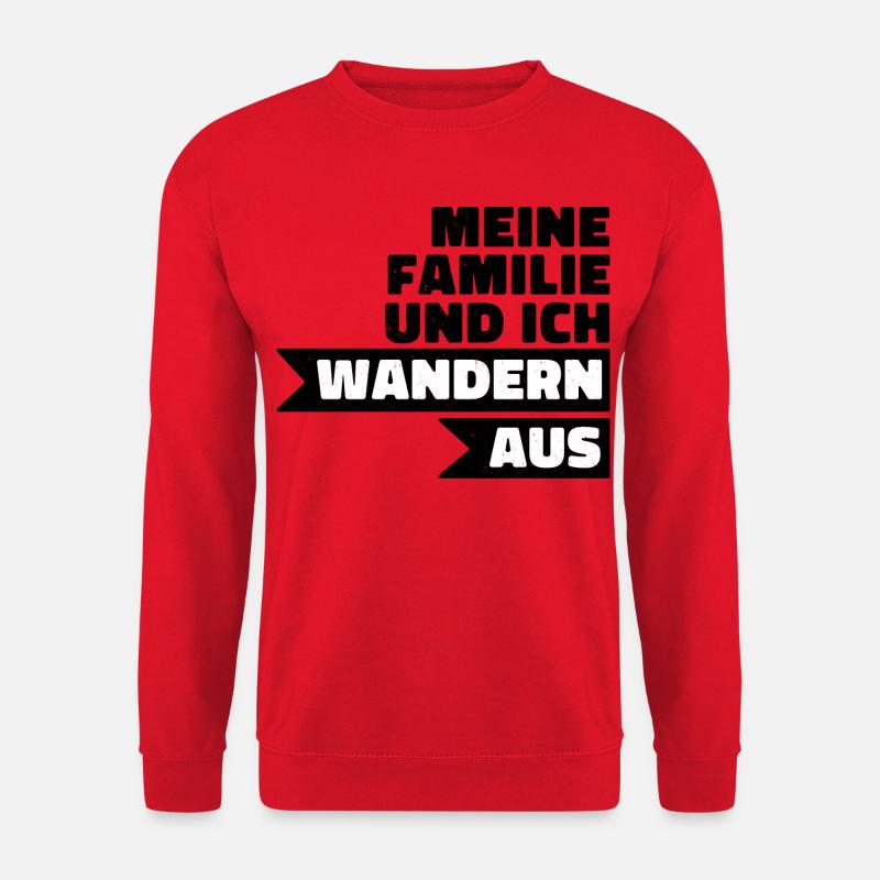 Wandern Aus – Großbuchstaben Kontrast - Unisex Pullover - Rot