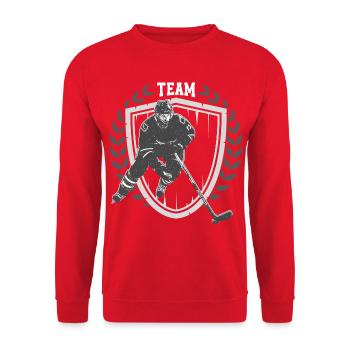 Eishockey T - Unisex Sweatshirt - red - Front - Alina (178cm) & Michal (187cm)