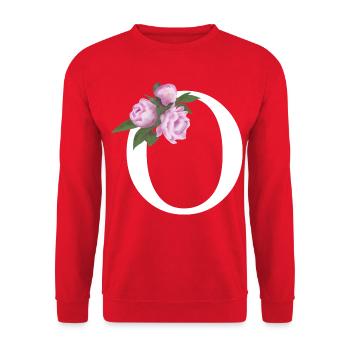 O - Unisex Pullover - Rot - Vorne - Alina (178cm) & Michal (187cm)