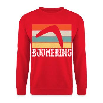 Boomerang Vintage Rétro - Sweat-shirt Unisexe - rouge - Devant - Alina (178cm) & Michal (187cm)