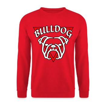 English Bulldog R6Z - Unisex Pullover - Rot - Vorne - Alina (178cm) & Michal (187cm)