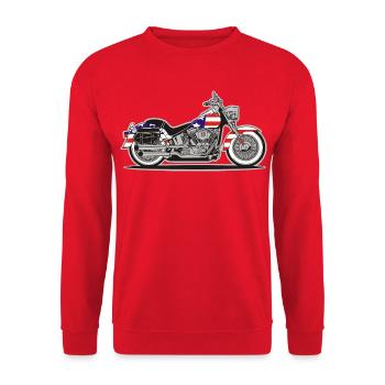 Moto Patriot américaine avec drapeau - Sweat-shirt Unisexe - rouge - Devant - Alina (178cm) & Michal (187cm)