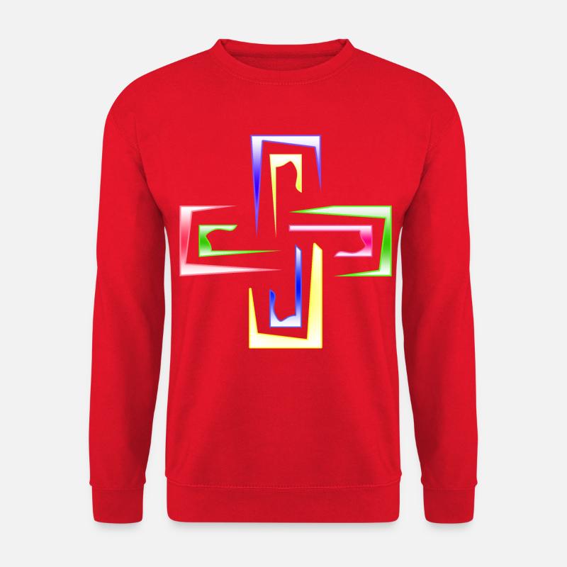 Neon Prism Frames abstraktes Logo - Unisex Pullover - Rot