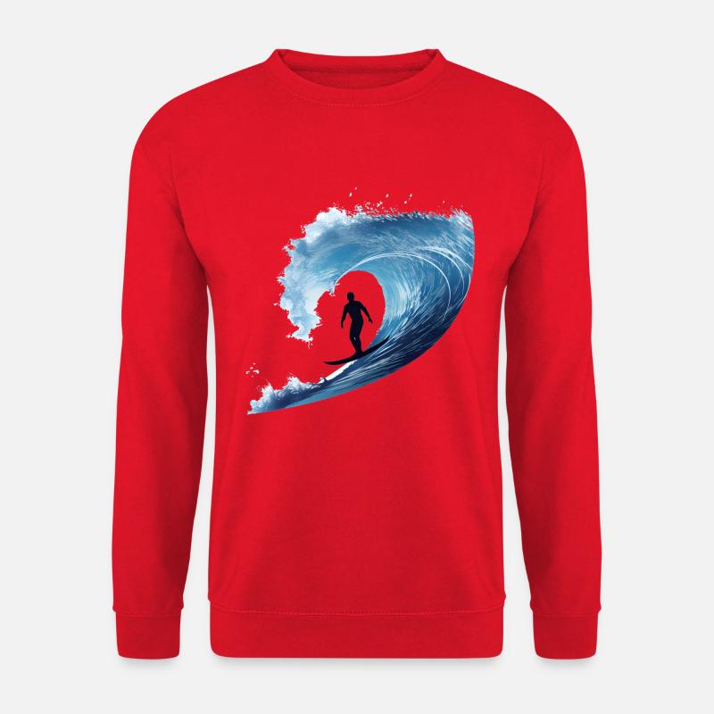 Surfer in Wirbelwelle - Unisex Pullover - Rot