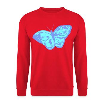 Schmetterling - Unisex Pullover - Rot - Vorne - Alina (178cm) & Michal (187cm)