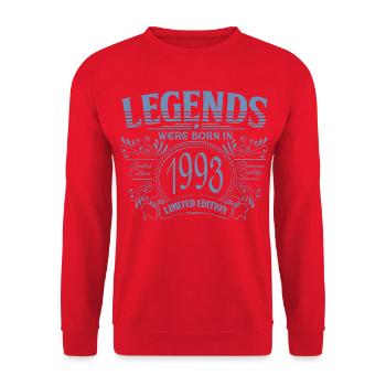 Millésime 1993 Anniversaire - Sweat-shirt Unisexe - rouge - Devant - Alina (178cm) & Michal (187cm)