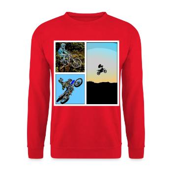 MOTOcross - Sweat-shirt Unisexe - rouge - Devant - Alina (178cm) & Michal (187cm)