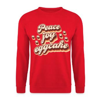 Peace Joy Eggcake - Unisex Pullover - Rot - Vorne - Alina (178cm) & Michal (187cm)