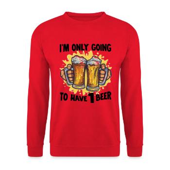 Drinking Beer Drinker Beer Lover Beer Shirt - Unisex Sweatshirt - red - Front - Alina (178cm) & Michal (187cm)