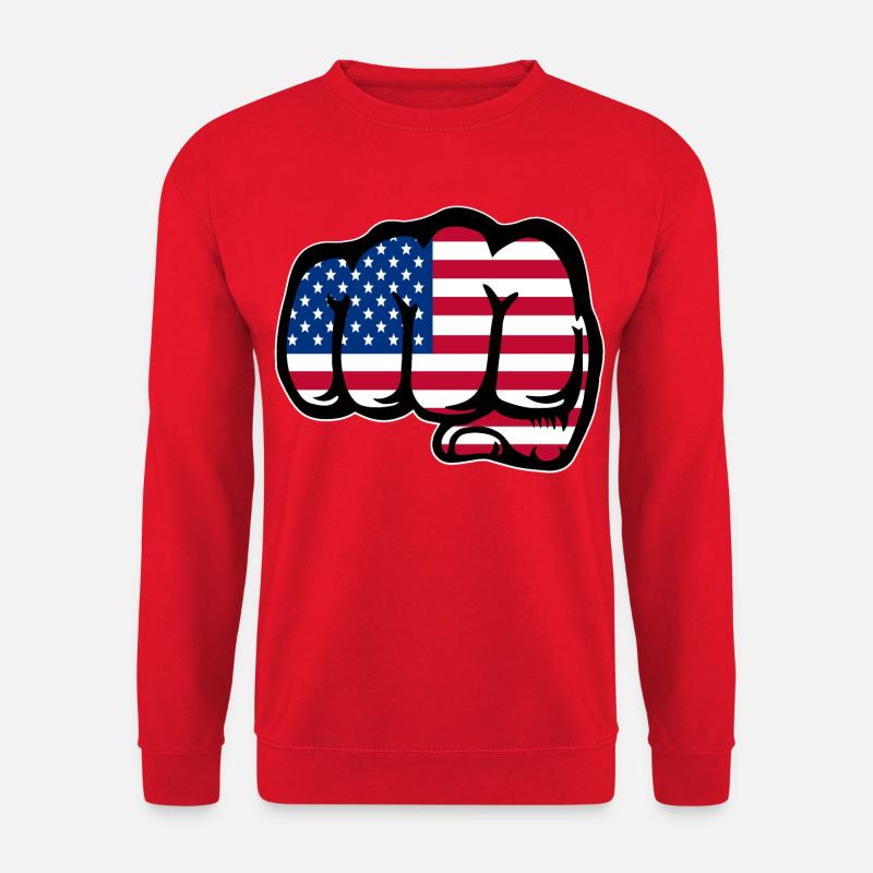 USA Flagge Hand Faust - Unisex Pullover - Rot