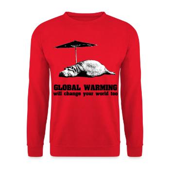 Réchauffement planétaire / Changement climatique / Réchauffement planétaire - Sweat-shirt Unisexe - rouge - Devant - Alina (178cm) & Michal (187cm)