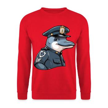 Police des dauphins - Sweat-shirt Unisexe - rouge - Devant - Alina (178cm) & Michal (187cm)
