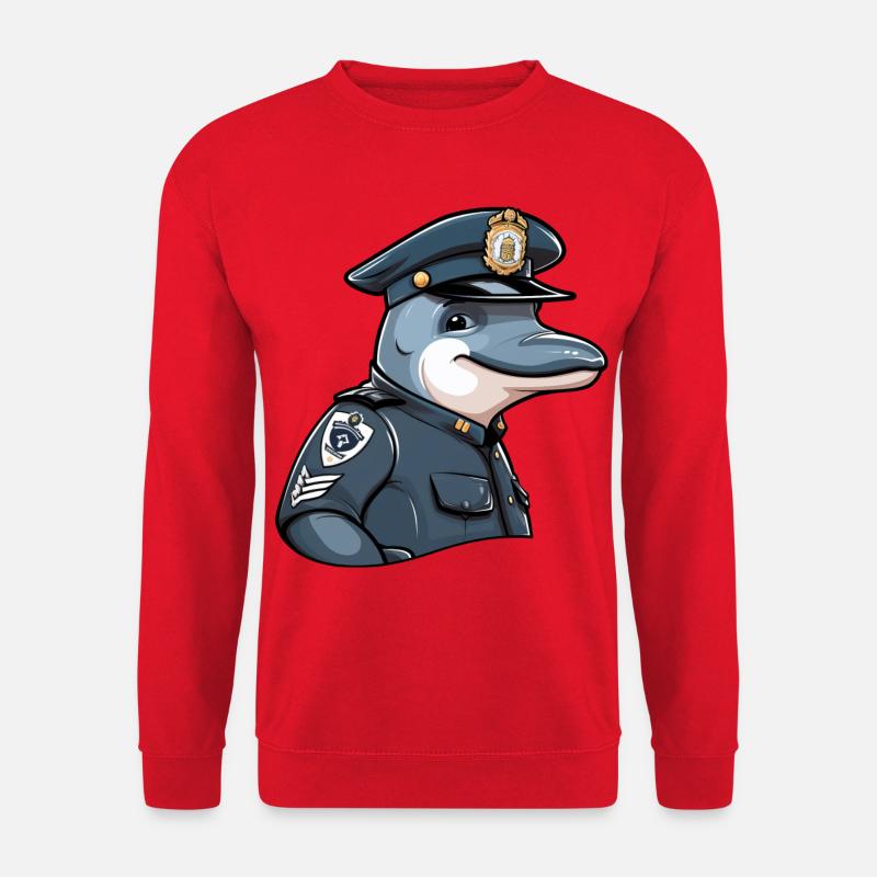 Delfin Polizei - Unisex Pullover - Rot