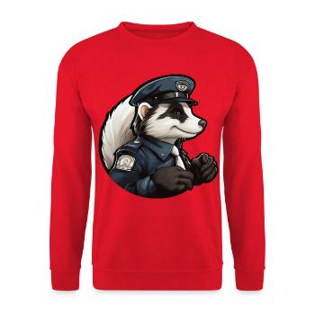 Police de la moufette - Sweat-shirt Unisexe - rouge - Devant - Alina (178cm) & Michal (187cm)