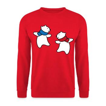 Ours polaires - Sweat-shirt Unisexe - rouge - Devant - Alina (178cm) & Michal (187cm)