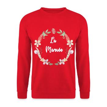 Collection Mariage Bohème - La Mariée - Sweat-shirt Unisexe - rouge - Devant - Alina (178cm) & Michal (187cm)