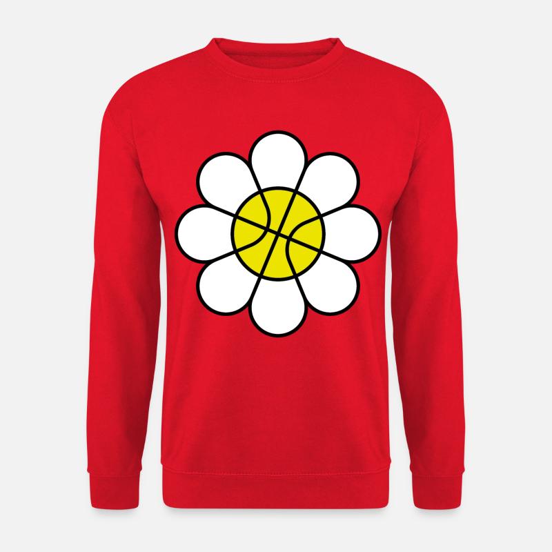 Basketball Gänseblümchen-Blume - Unisex Pullover - Rot