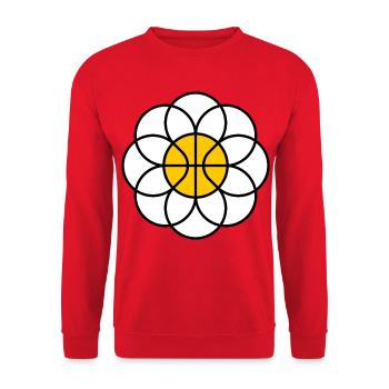 Basketball Daisy Flower Mandala - Unisex Sweatshirt - red - Front - Alina (178cm) & Michal (187cm)