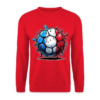 Abstract Sneaker Print in Flag Colors - Unisex Sweatshirt - red - Front - Alina (178cm) & Michal (187cm)