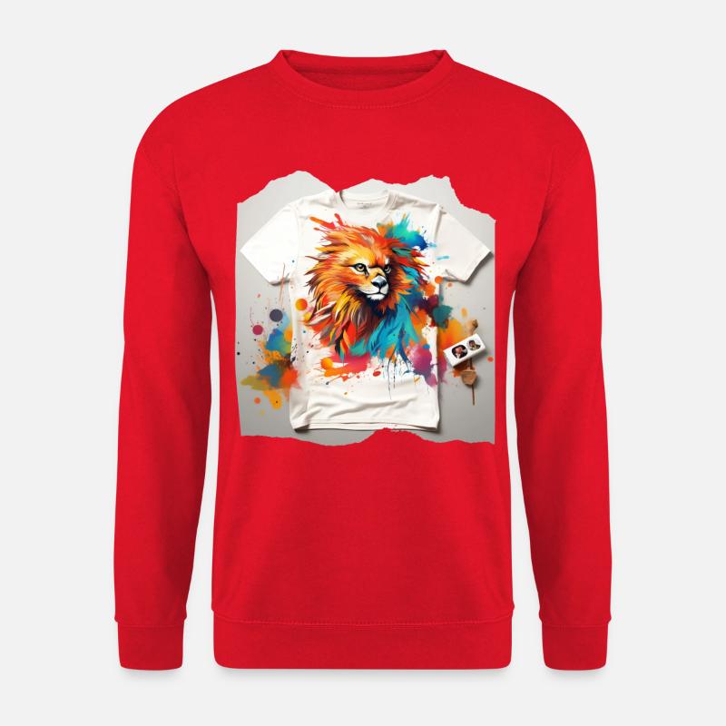 Bemalter Löwe - Unisex Pullover - Rot