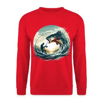 Pêche pêcheur dynamique cadeau - Sweat-shirt Unisexe - rouge - Devant - Alina (178cm) & Michal (187cm)
