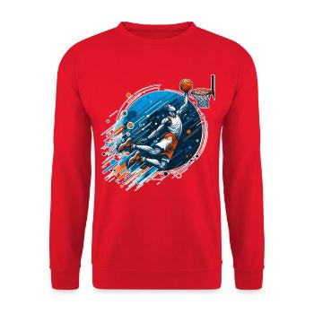 Basketball Dunking Gift - Unisex Sweatshirt - red - Front - Alina (178cm) & Michal (187cm)