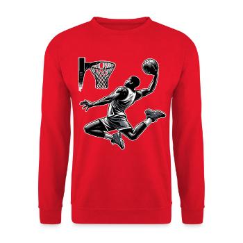 Basketball Dunking Gift - Unisex Sweatshirt - red - Front - Alina (178cm) & Michal (187cm)