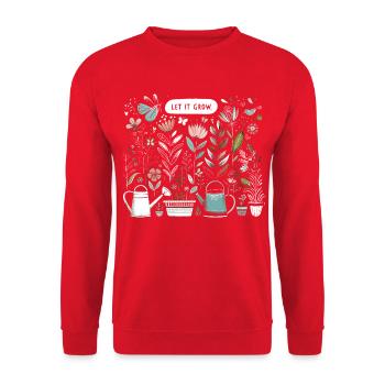 let it grow frühling blumen gartenliebe - Unisex Pullover - Rot - Vorne - Alina (178cm) & Michal (187cm)