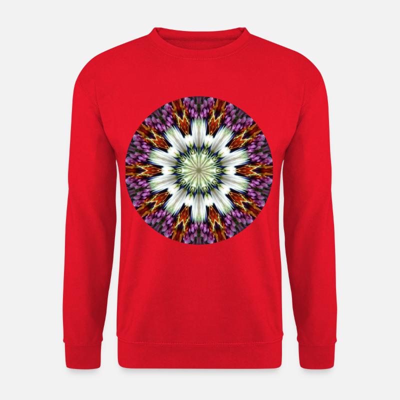Kaleidoskopischer Blütenstern - Unisex Pullover - Rot