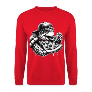 Turtle Pizza Cappy Cadeau - Sweat-shirt Unisexe - rouge - Devant - Alina (178cm) & Michal (187cm)